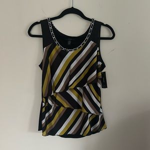 NWT Alfani transatlantic striped tank with chain collar in women’s small New!